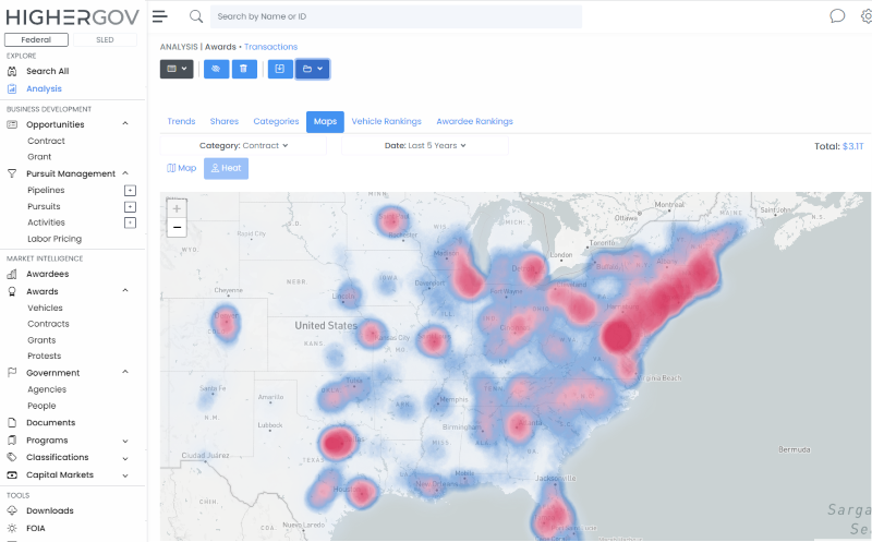 Award Distribution Heatmap